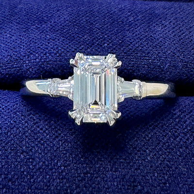 950 Platinum Petal Set Barion Oval Lab Diamond on Band Engraved with Stars and Leaves and Handwriting Custom Ring