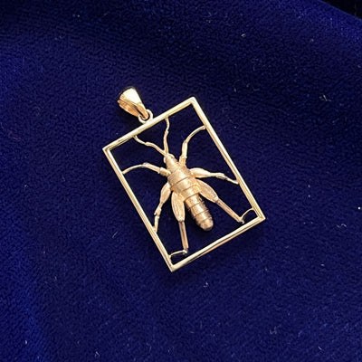 14k Yellow Gold Chapulin Grasshopper Custom Pendant