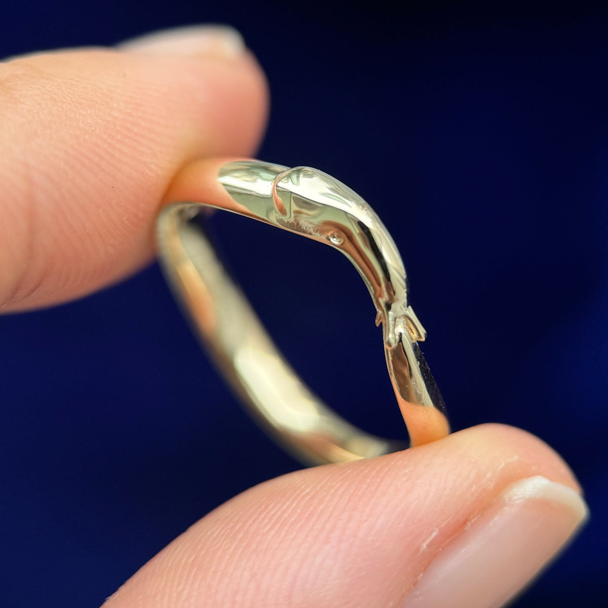 14k Yellow Gold Banana Slug Custom Ring, 3 Grams, Size 8