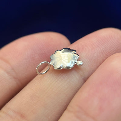 14k White Gold Bubble Thought Emoji Custom Charm, 1 gram