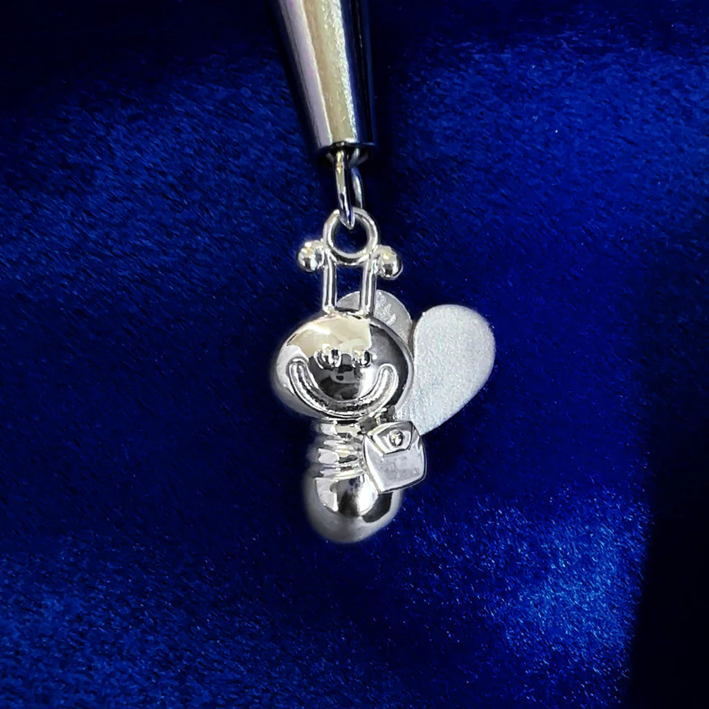 14k White Gold Bumblebee Custom Pendant