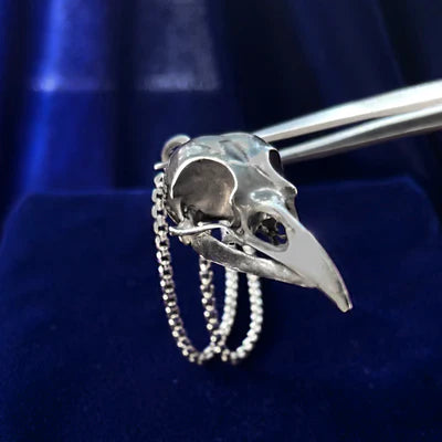 925 Oxidized Sterling Silver Chicken Skull Custom Necklace