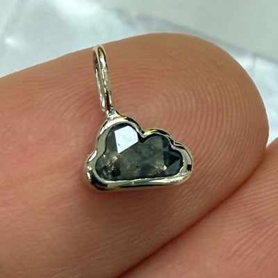 14k Champagne Gold & Bezel-set 0.20ct Cloud Salt-and-pepper Diamond Custom Charm