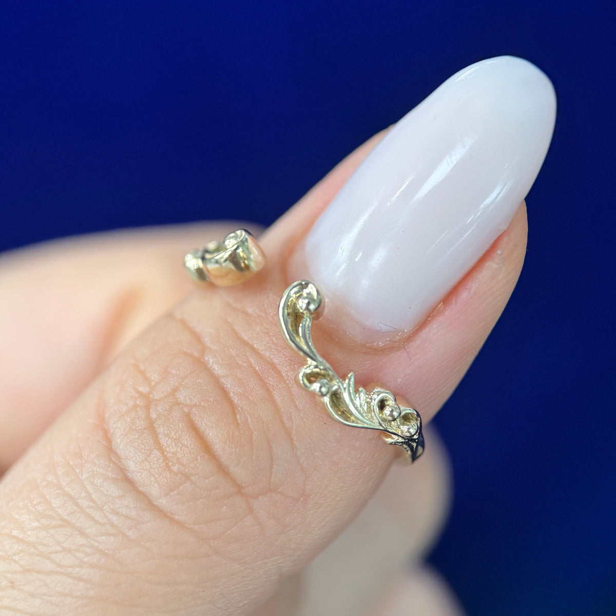 14k Yellow Gold Custom Filigree 2mm Open Nesting Band for #AU-86290, size 6.5