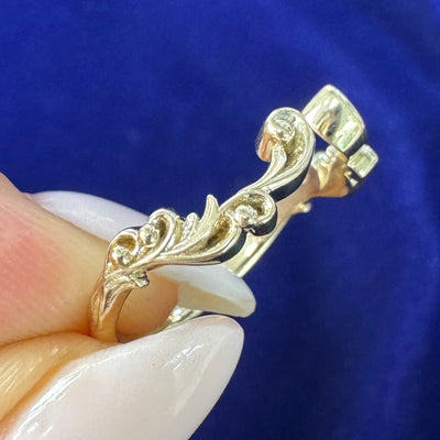 14k Yellow Gold Custom Filigree 2mm Open Nesting Band