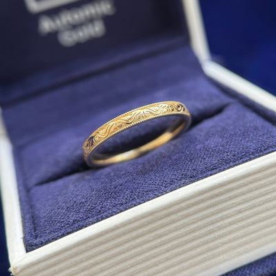 14k Yellow Gold Custom Filigree Band Nesting 