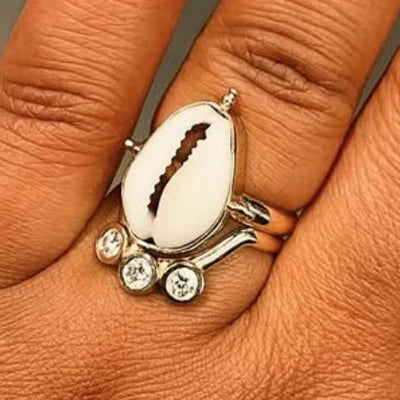 14k Yellow Gold 0.30ct H/VS Diamonds and Cowrie Shell Custom Ring