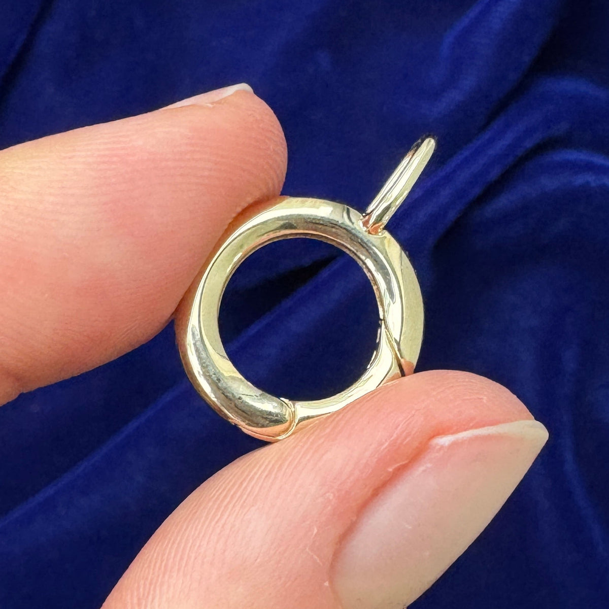 14k Yellow Gold Hinged 2.5mm width 15mm diameter Ring with Bail Custom Pendant
