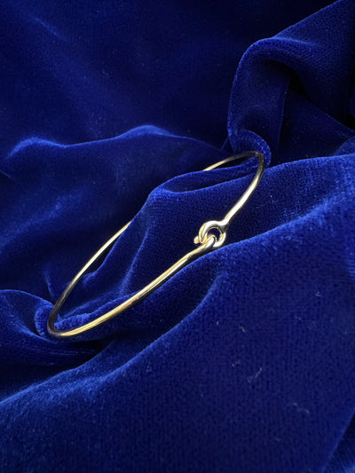 18k Customer's Yellow Gold 2mm Hammered Finish Custom Line Bangle, 6.5inch - remelt and make new 7inch polished bangle