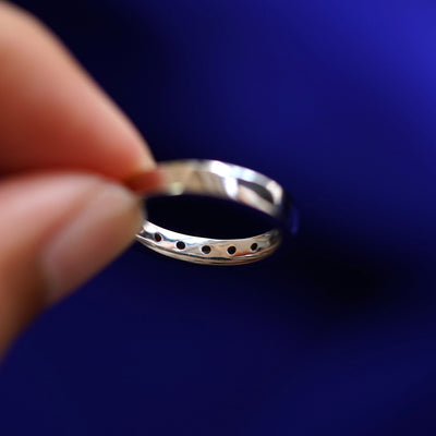 Underside view of a solid 14k gold Rainbow Band