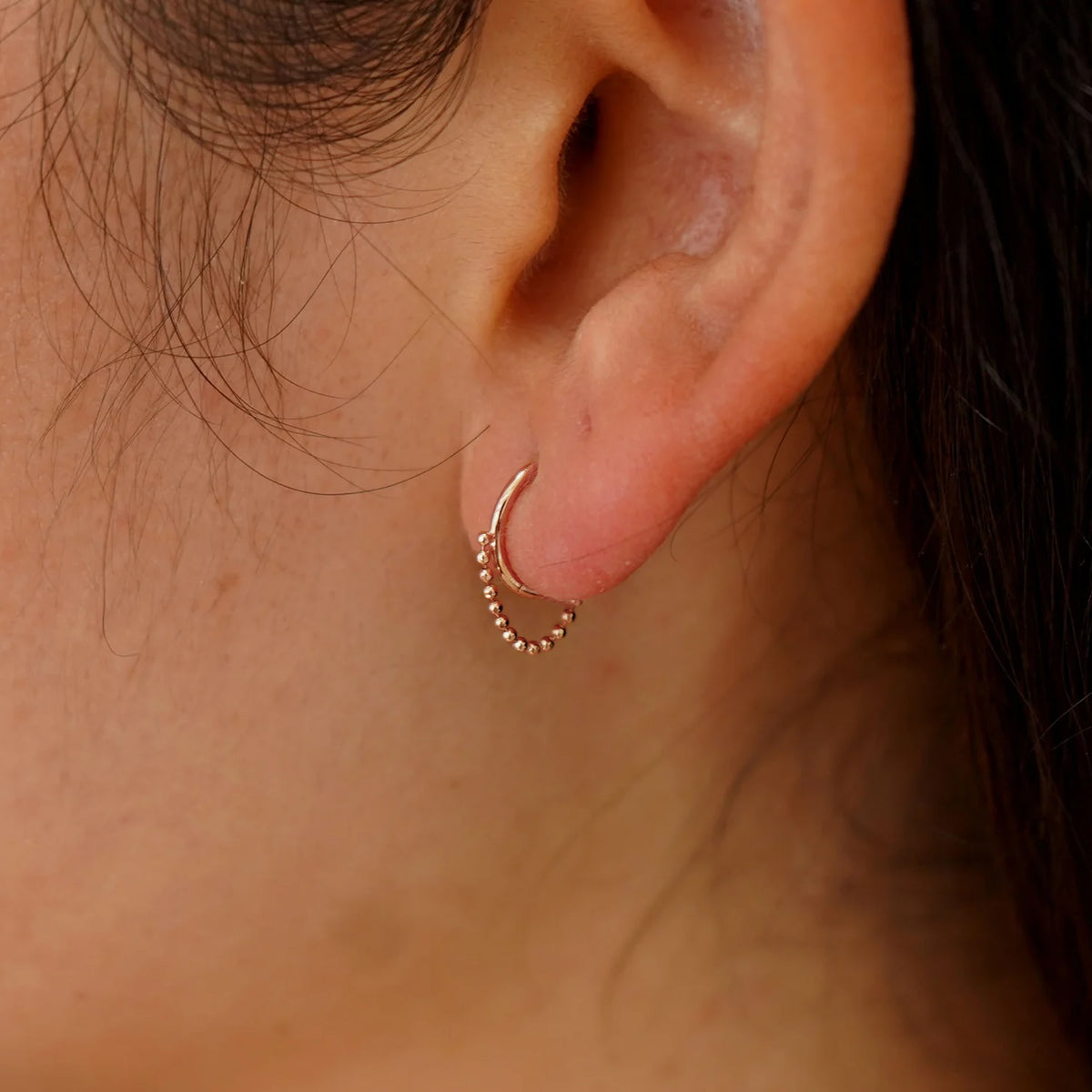 Beaded Huggie Earring / Piercing