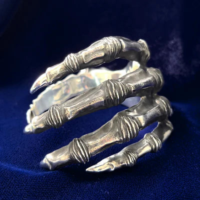 925 Oxidized Sterling Silver Hand Gripping Custom Bracelet