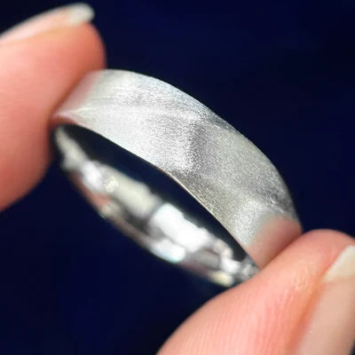 14k White Gold 5mm Matte Mobius Band 5 Grams Custom Ring