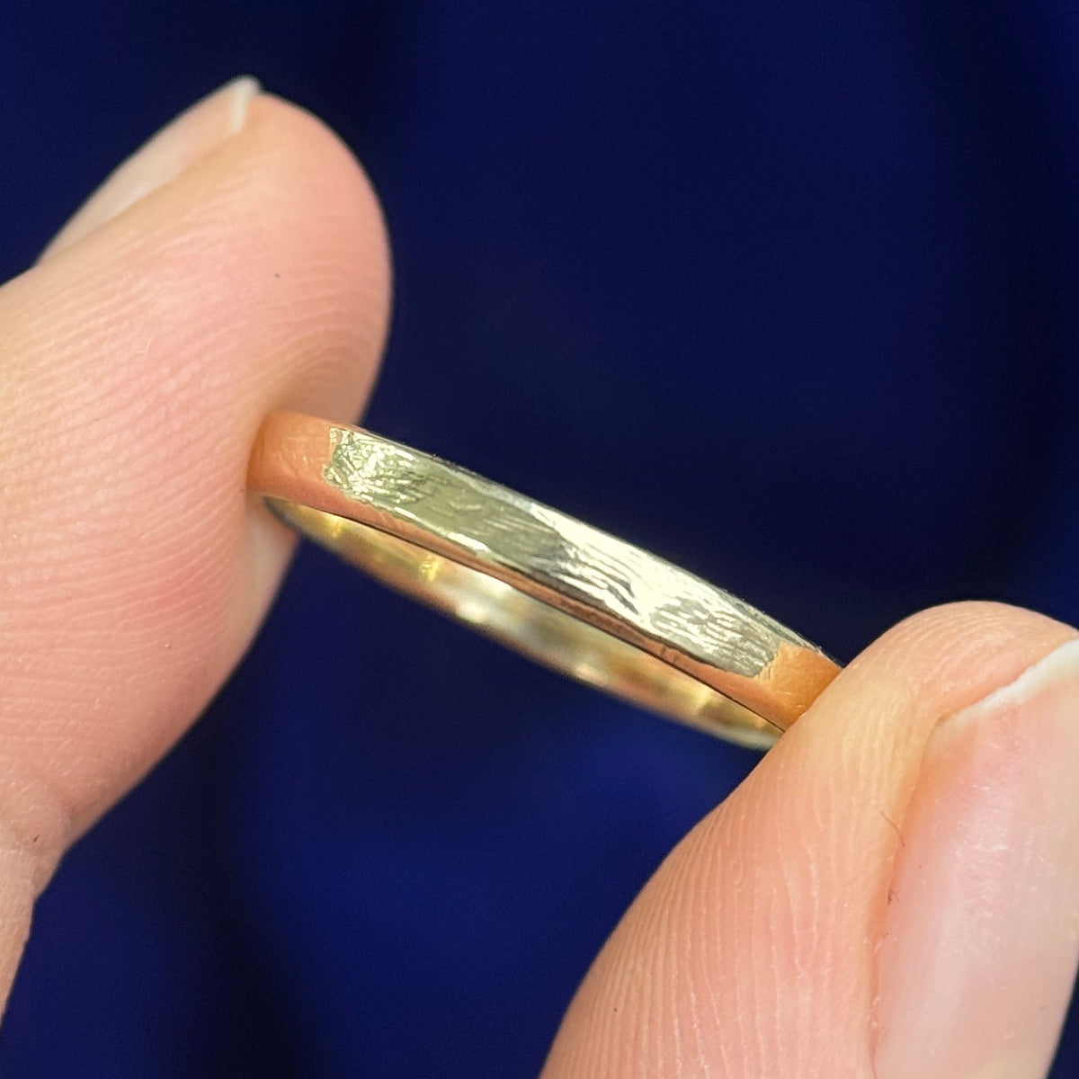 14k Yellow Gold 2.3mm Band Custom Make from Customer's Wax, Size 6.5